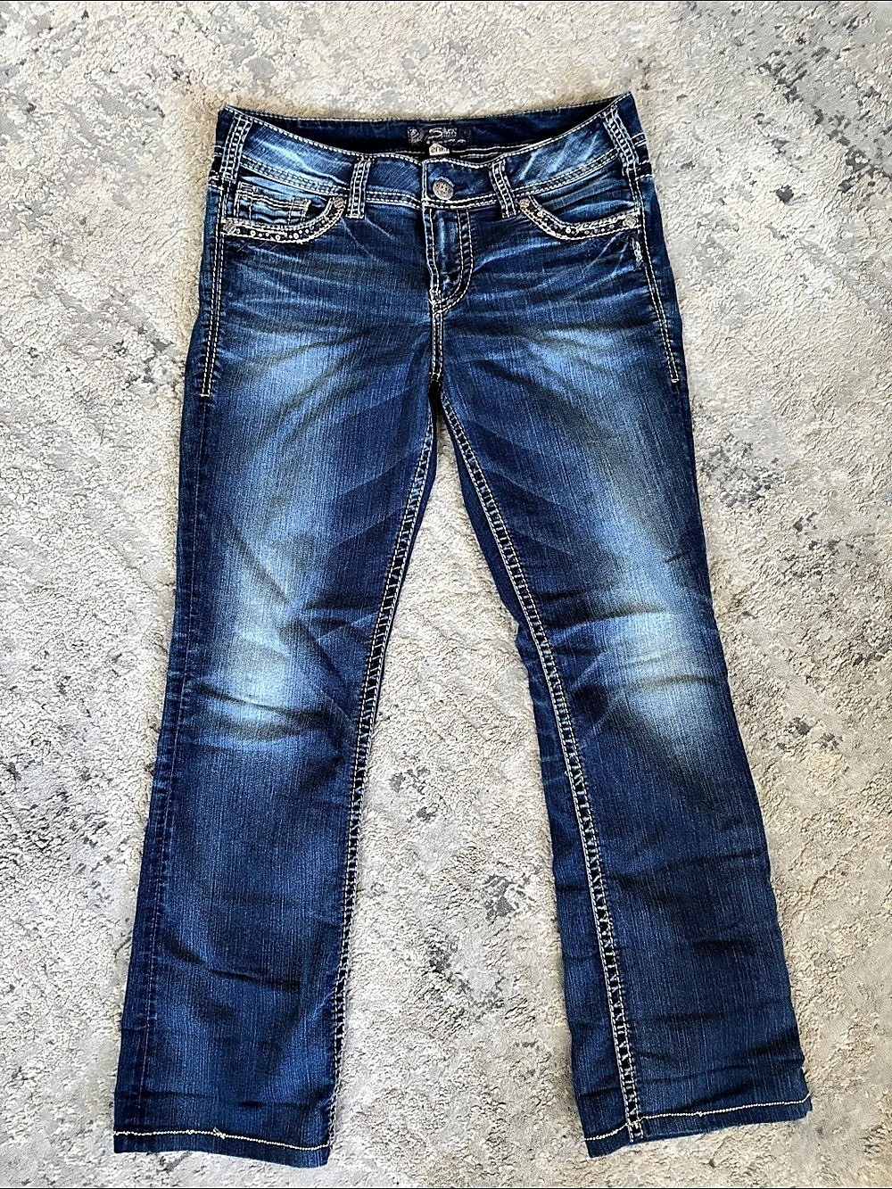 Silver Jeans Co. Suki Boot. Boot Cut Jeans Blue Waist 31x29 have been altered